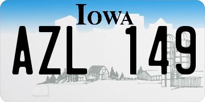IA license plate AZL149