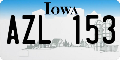 IA license plate AZL153