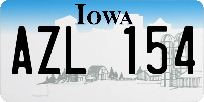 IA license plate AZL154