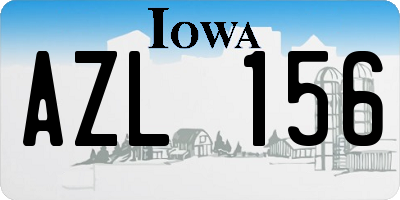 IA license plate AZL156