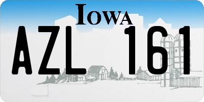 IA license plate AZL161