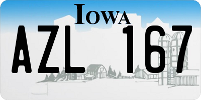 IA license plate AZL167