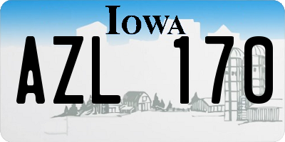 IA license plate AZL170