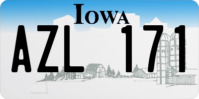 IA license plate AZL171