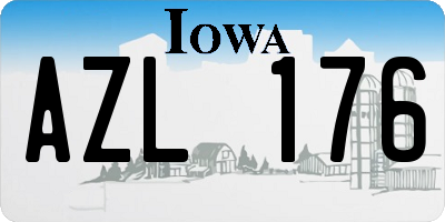 IA license plate AZL176