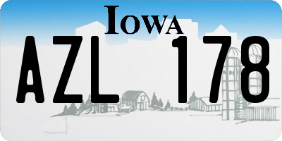 IA license plate AZL178