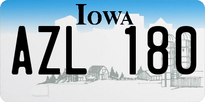 IA license plate AZL180