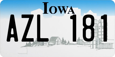 IA license plate AZL181