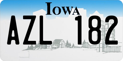IA license plate AZL182