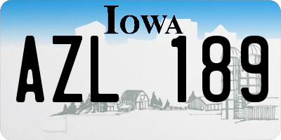 IA license plate AZL189