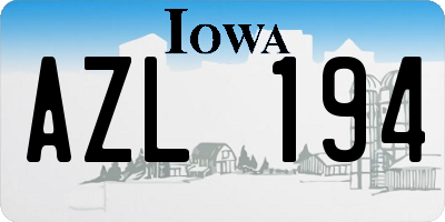 IA license plate AZL194