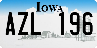 IA license plate AZL196