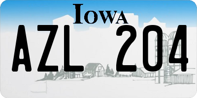 IA license plate AZL204
