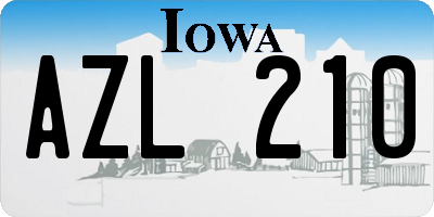 IA license plate AZL210