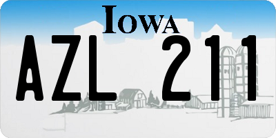 IA license plate AZL211