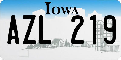 IA license plate AZL219