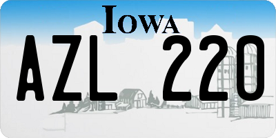 IA license plate AZL220