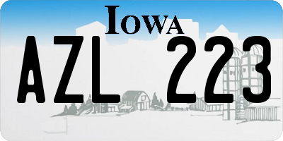 IA license plate AZL223
