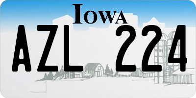 IA license plate AZL224