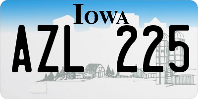 IA license plate AZL225