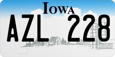IA license plate AZL228