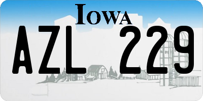 IA license plate AZL229