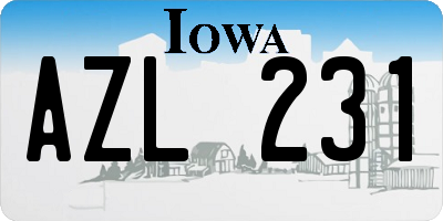 IA license plate AZL231