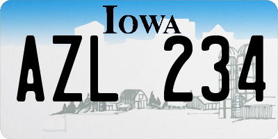 IA license plate AZL234