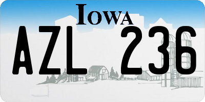 IA license plate AZL236