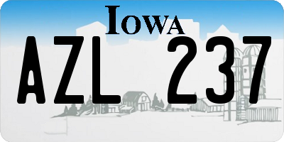 IA license plate AZL237