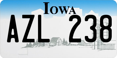 IA license plate AZL238