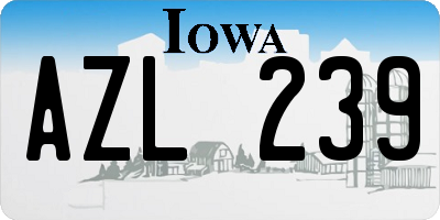 IA license plate AZL239