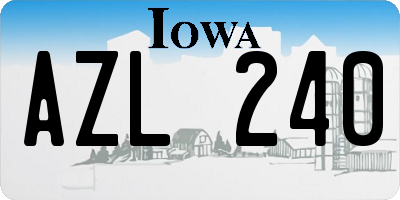 IA license plate AZL240