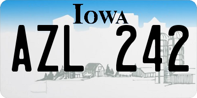 IA license plate AZL242