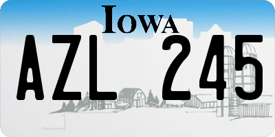 IA license plate AZL245