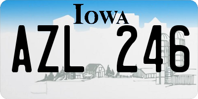 IA license plate AZL246