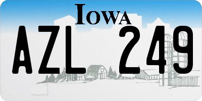 IA license plate AZL249