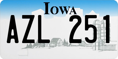 IA license plate AZL251