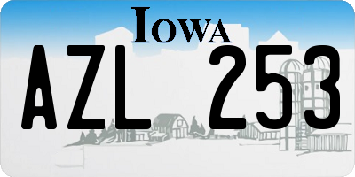 IA license plate AZL253