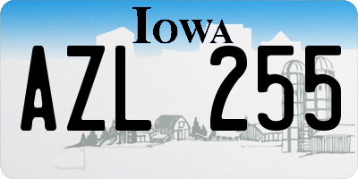 IA license plate AZL255