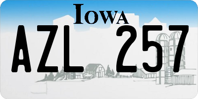 IA license plate AZL257
