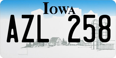 IA license plate AZL258