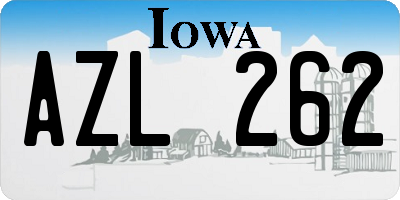 IA license plate AZL262