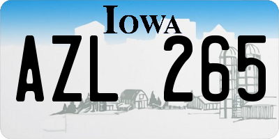 IA license plate AZL265