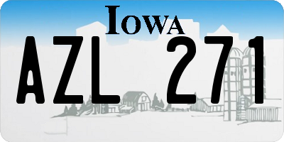 IA license plate AZL271