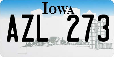 IA license plate AZL273