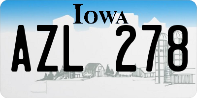IA license plate AZL278
