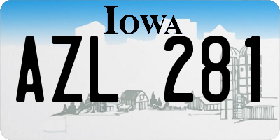IA license plate AZL281