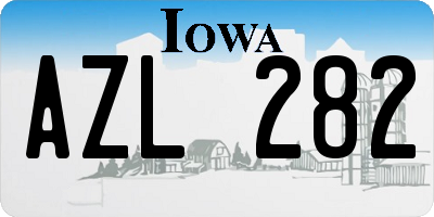 IA license plate AZL282