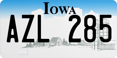 IA license plate AZL285